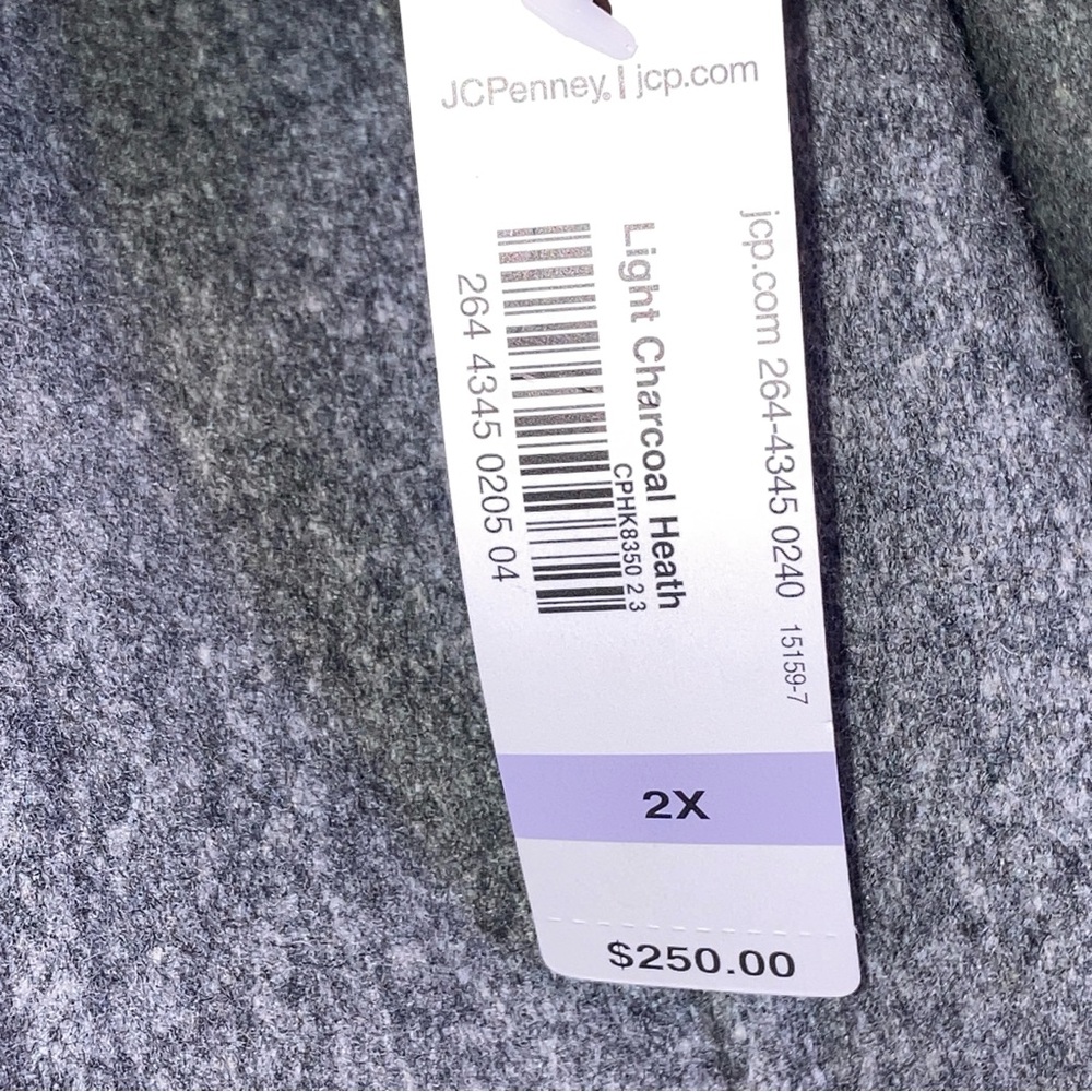 East 5th Coat Women’s Gray Plaid Scarf Button Down Size 2XL Wool Blend Pockets - Picture 8 of 16
